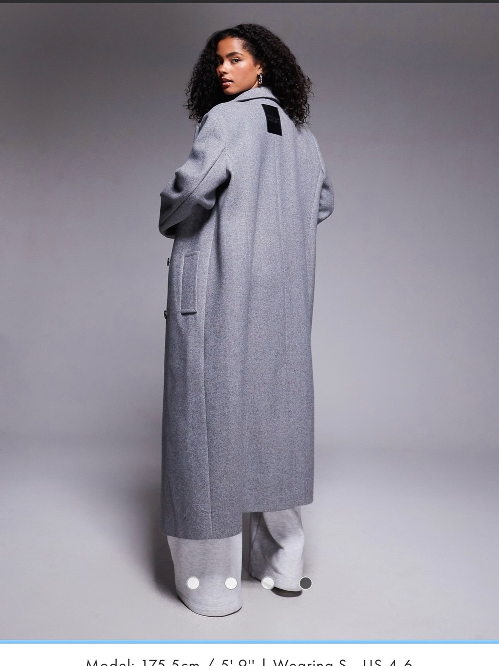 ASOS- Weekend Collective Maxi Coat in Grey - Picture 6 of 7